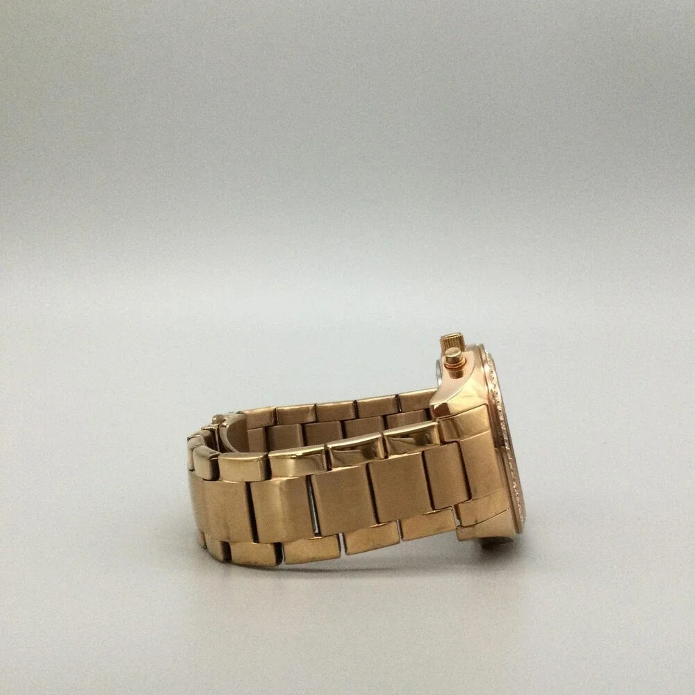 Caravelle New York Womens Watch 36mm Rose Gold Tone Crystals New Battery 6.5